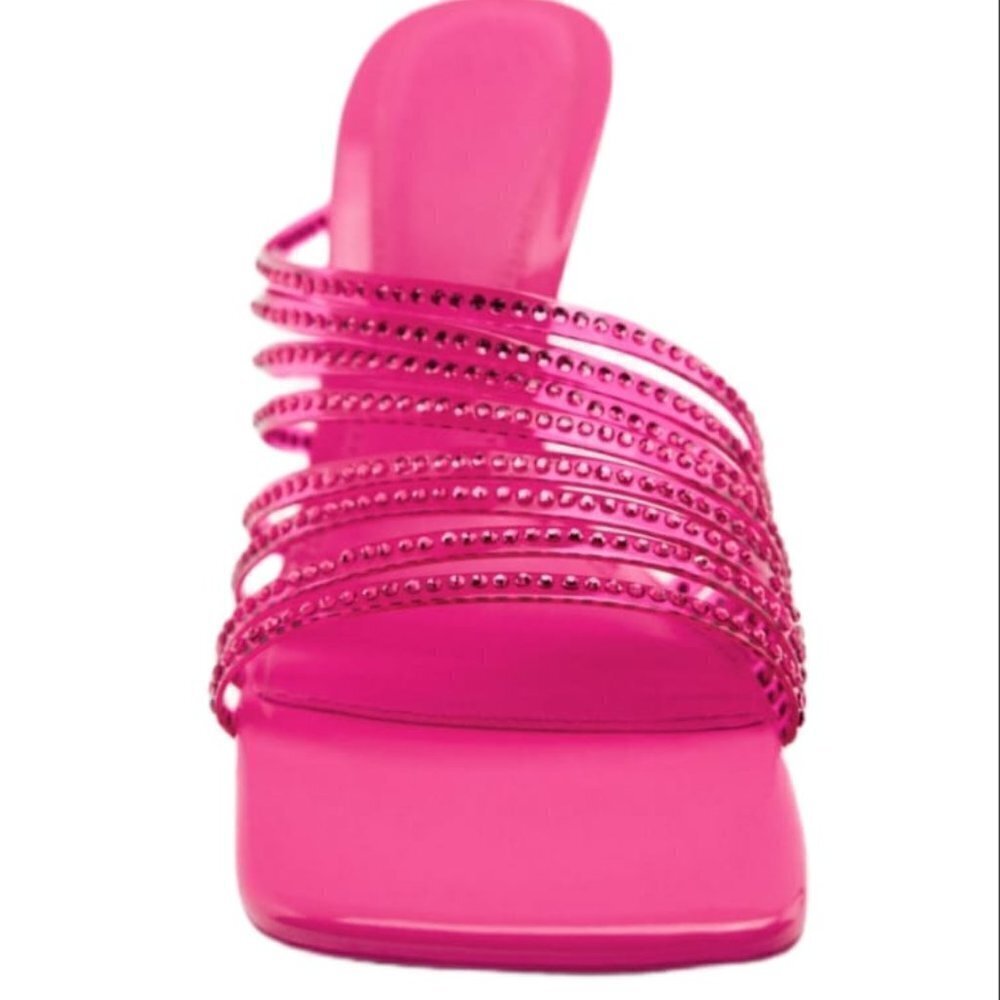ZARA HIGH-HEEL VINYL SANDALS WITH RHINESTONES PINK | 3804/010 SIZE - Picture 2 of 4